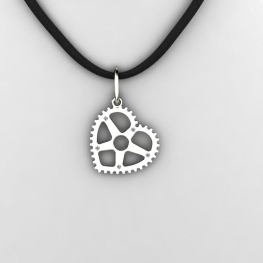 Love Sweat and Gears Collection Heart Pendant