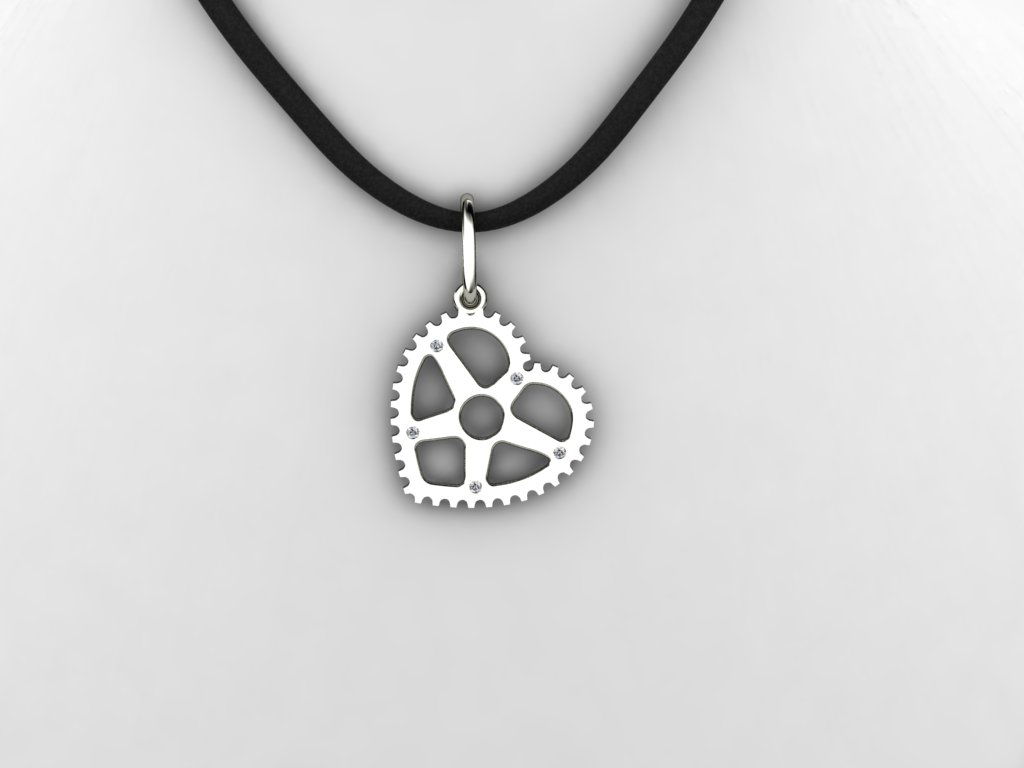 Love Sweat and Gears Collection Heart Pendant